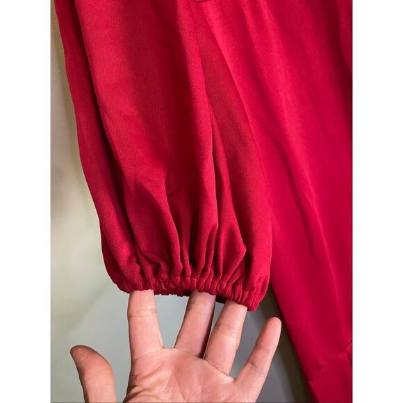 Metamorphosis Girl Red Bodycon Puff Sleeves Fish Tail MIDI Dress 5XL NWOT - Picture 3 of 7